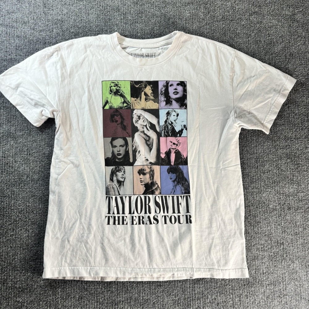 Taylor Swift Shirt Mens Large White‎ Eras Tour Concert Graphic Tee 2023 2024